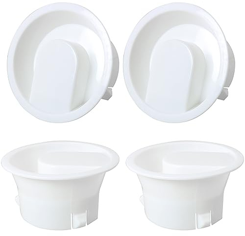 MEETOOT 2 x Glas-Wasserkrugdeckel, 75 mm, lebensmittelechter Kunststoff, staubdicht, spritzwassergeschützt, Flaschenverschlüsse für Wasserkrug, Glas, Bistro, Krug, weiß