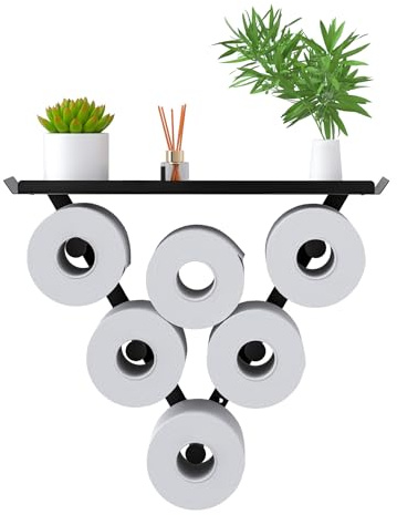 Toilet Paper Holder Rack, Funny Wall Mount Toilet Paper Storage for Extra 12 Rolls, Metal Wall Art Sculpture Bathroom Decor Tissue Holder Shelf