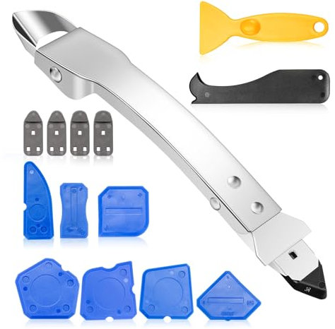 Silicone Remover Tool, Grout Removal Tool Sealant Grout Finishing Tool with 4-in-1 Silicone Caulking Tools Caulking Tool Kit Sealant Remover Tool Set for Home Kitchen Bathroom Floor Corner