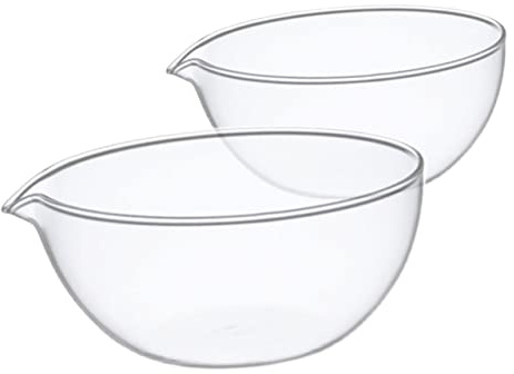 LIFKOME 2pcs Bowl Glass Sauce Bowls for Kitchen Baking Seasoning Plates Microwave Safe Dipping for Appetizer Serving