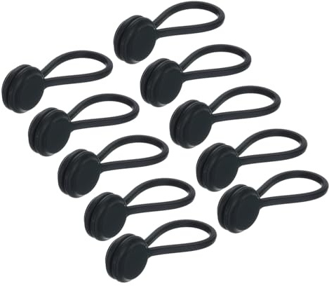 sourcing map Magnetic Cable Clips 4.3 Inch x 0.6 Inch Black Magnetic Cord Organizer Cable Ties Reusable Twist Ties for Home, Kitchen, Office, 10 Pcs