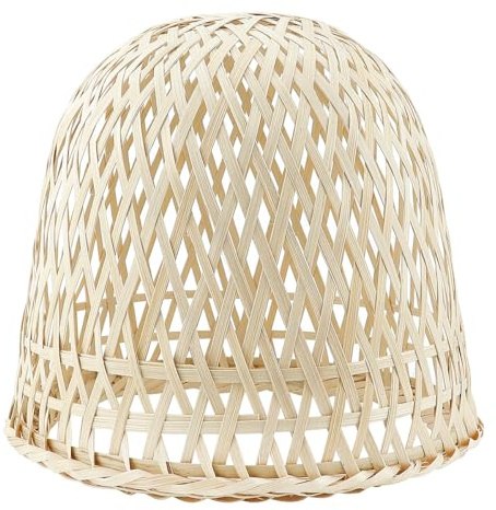 FERCAISH Rattan-Lampenschirme 1 Stück Bauernhaus Weiden-Kronleuchter Deckenlampenschirm Rattan-Riemen- Rustikale Lampenabdeckung Für Wohnzimmer 20 X 18,5 Cm