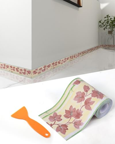 FBBULES Bordo Autoadesivo Adesivo per Pareti in PVC Stile Naturale Bordi Pannelli Adesivi Striscia Adesiva Muro per Soggiorno Camera da Letto Cucina Bagno