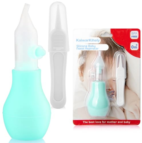 Silicone Baby Nasal Aspirator | Nose Bulb Syringe | Easy-Squeezy Baby Nose Cleaner, Newborn Infant &Toddler - BPA Free Silicone (Pink, One Size) (Blue, One Size)