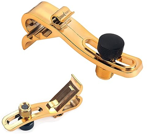 Sa08 Kunststoff Trommelklemme für Mikrofon, Gold, 3 Nuten | Verstellbar mit Schwenkfunktion, Stoßfestes Design, Passend für Tomtom und Drum