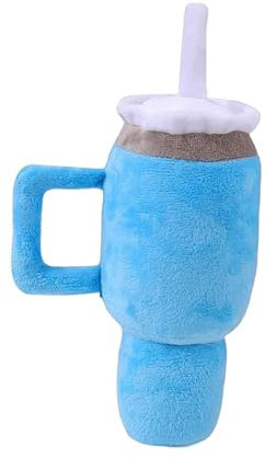 Dualoai Juguete chirriante para Perros, Vaso de Agua de Peluche, Suministros para Mascotas, Juego de Ejercicios, Vaso de Agua de Peluche, Juguete masticable, Azul
