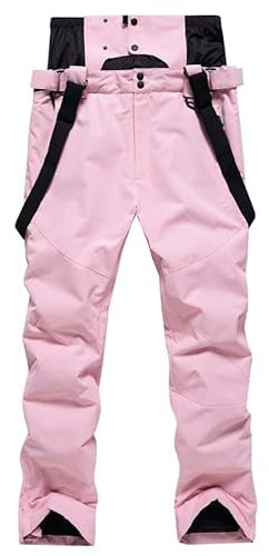 Schneehose Damen gr 48, Skihose Damen Wasserdicht Winter Winterhose Snowboardhose Winddicht Baggy Wanderhose Schneehose Gefüttert Warm mit Verstellbaren Trägern Latzhose Softshellhose Outdoor