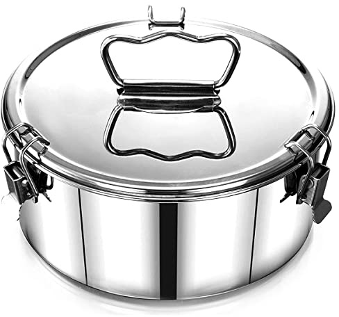 OKYMOTOR Molde de flan con tapa, molde de flan de Flanera de 7.5 x 7.5 x 3 pulgadas, capacidad de 1.5 cuartos de galón, sartén de acero inoxidable con tapa y asa para hacer ollas rápidas, tartas de