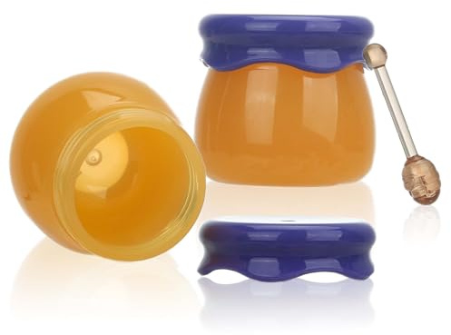 COSIDEA Lot de 20 pots vides en plastique de 6 g pour crème. Jolis pots en forme de pot à miel pour huile à lèvres cosmétique