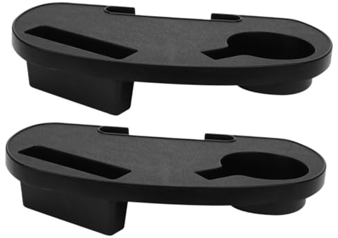 Healifty Bandeja Portavasos de Plástico Negro para Silla Reclinable Resistente y Fácil de Mantener Paquete de 2 Unidades Adecuado para Camping y Jardín