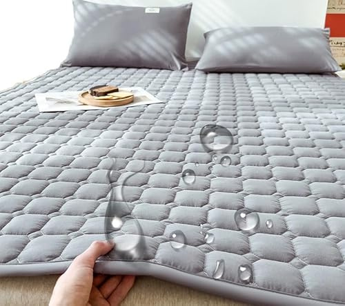 wasserdichte Matratzen -Toper -Matratzen -Beschützerin mit Stapelbett Weiche Textur Matratze Umhüllungspadweiche Matratze Pad Cover mit elastischen Gurten (Farbe: Grau, Größe: 180x200 cm (71 x 79