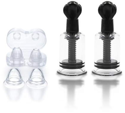 2 Paris 4pcs Nipple Play Nipple Corector for Flat or Inverted Shy Nipples, Portable Nipple Pump Sucker Vacuum Suction Cupping Device, Breastfeeding or Women BK29-TMGJ-02