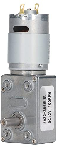 Turbine de moteur à engrenages autobloquante DC 12V CW CCW pour treuil de porte et fenêtre 30 tr/min, matériau en aluminium et laiton, arbre de sortie court (100RPM)