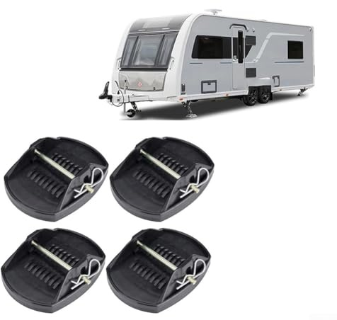 Juego de 4 almohadillas para gato de remolque RV para nivelador de ruedas y patas para una solución de gato segura y estable