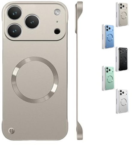 Generico For iPhone 17 Pro Max Case Clear Magnetic, Slim Fit Ultra Thin Minimalist Frameless Case for iPhone 17 Pro Max, 16/15/14 Series [Compatible with magsafe] (Gray,For iPhone14)