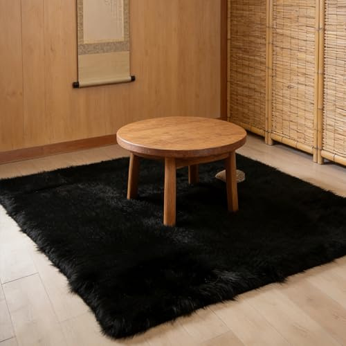 Stor Matta 300 x 400 cm Hållbar Och Mångsidig, Flerfärgsstorleksalternativ, Supermjuk, Liten Fluffig Shaggy Matta, för Sovrum, Svart