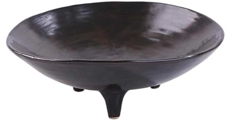 B Baosity Coupe à Fruits En Céramique à 3 Pieds avec Piédestal, Assiette Multifonctionnelle, Panier Décoratif avec Base pour Les Fêtes, Le et Les Bijoux, Café Dia 15.5 Cm