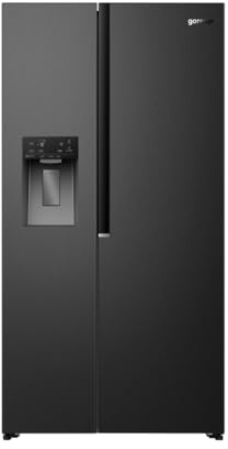 Gorenje NRS917E61BX Side-by-Side mit Eis-, Crushed-und Wasserspender, 528L, Wassertank, PureFlat Serie, CripZone, MultiFlow 360°, Xtra Ruam, BxHxT: 91,1×178,6×62,4 cm, Matt Schwarz