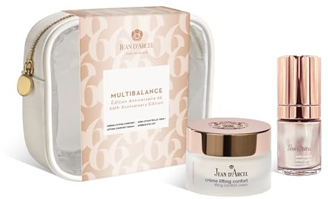 JEAN D'ARCEL Anti Aging Beauty Set - Gesichtscreme CRÈME LIFTING CONFORT 50 ml & Augencreme SOIN LIFTANT ÉCLAT YEUX 15 ml - Strafft die Haut - Reduziert Augenfalten - Inklusive Kosmetiktasche