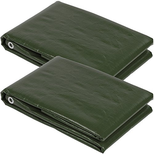 Zill® 2x PE - Holzabdeckplane 1,5 x 6 m grün 210 g/m² Gewebeplane Abdeckplane Schutzplane Holz Plane