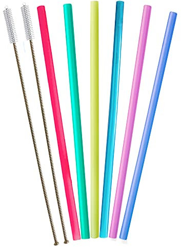 Half Gallon Straw-12 Inch Extra Long Reusable Silicone Straws for 32 oz Tall Tumbler, 40 oz Hydro Flask,64 oz Gallon Water Bottle, Hydro Water Jug YETI RTIC-Flexible Large Big-8 Pack