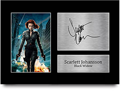 HWC Trading Scarlett Johansson A4 Ungerahmt Signiert Gedruckt Autogramme Bild Druck-Fotoanzeige Geschenk Für Black Widow The Avengers Filmfans