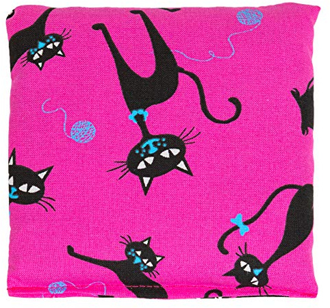Kornkudde 12 x 12 cm rosa katt Kirschkernkissen Pink-katze