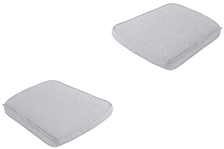 Pack 2 cojines para sillas de jardín curvado Olefin color gris claro, Medidas 45x47x5 cm, No pierde color, Desenfundable, Funda de cojín con relleno para sillas de terraza, Cojines silla de comedor
