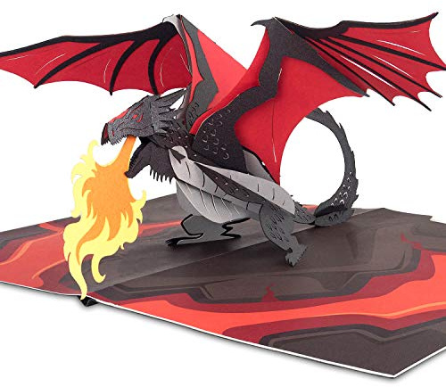 PaperCrush - Biglietto Pop-Up Drago 3D Speciale per Feste di Compleanno per Bambini o Adolescenti - Biglietto di Compleanno per Bambini per Ragazzi con Busta