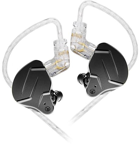 Yinyoo KZ ZSN Prox Écouteurs Intra-Auriculaires à Armatures équilibrées Technologie Hybride 1DD 1BA Écouteurs Confortables avec Suppression du Bruit (Pas de Micro, Noir)