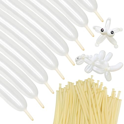 ZBYDNG 260 Balloons Clear, Thickening Long Balloons for Tying Arch, Twisting Latex Animals Magic Modeling Skinny Birthday Balloon for Kid‘s Party Wedding Decoartion Supply 100pcs