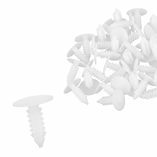 A ABSOPRO 40 Stück Bolzen Nieten 5 mm Lochdurchmesser Befestigungsclips Kunststoff Weiß