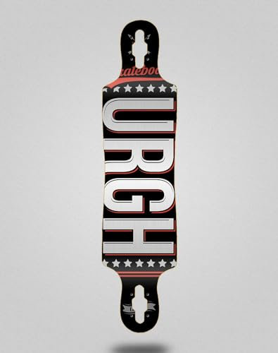 Urgh Skate Skateboard Longboard Deck 40x9 Drop OG Black Red
