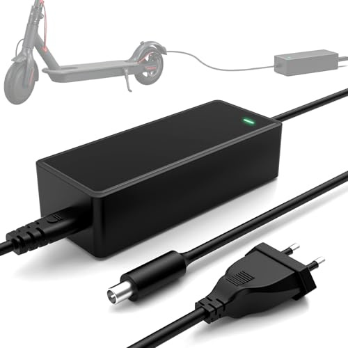 Mezelon E Scooter Ladegerät, Ladekabel 42V 2A für Ninebot F20 F30 F40 ES1 ES2 ES3 ES4 G30, für Xiaomi M365, Pro, Pro 2, Mi 4, 4 Lite, 5 Elite, Mi 3, 1s, Schnellladegerät für 36V Elektro-Scooter