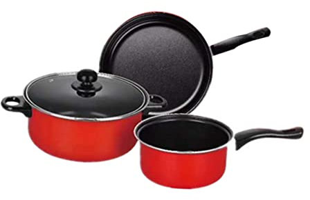 SHOWERORO 3 Pièces Pots à Soupe Antiadhésifs Poêle Allant Au Four Casserole à Lait Avec Couvercle Marmite Cocotte Casserole D'oeufs Casseroles à Lait Antiadhésives Casseroles Et Poêles Acier
