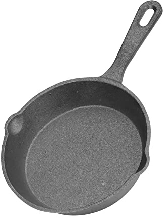 Sonew 14CM Non-Stick Cast Iron Mini Frying Pan - Flat Bottom Kitchen Essential for Pancakes, Eggs, and More, Compatible with All Stove Types