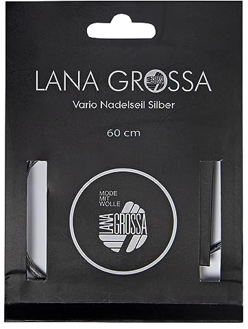 Lana Grossa Nadelseil Vario Edelstahl drehbar | 360° drehbares Seil | extrem flexibel & langlebig | nahtloser Übergang zur Nadel |