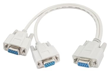 PNGKNYOCN DB9 Y Splitter Kabel DB9 9 Pin 1 Buchse ale zu 2 Buchsen Rs232 Serielle Splitter Adapter Straight-Through Kabel für den Anschluss verschiedener serieller Schnittstellengeräte 30cm