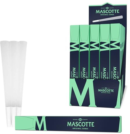 Mascotte Pre Rolled Cones mit Tip 3 x 40 Kartons | vorgedrehte hülsen ungebleichte | Konische Cones mit 26 mm Filter-Tip | Papiere | Pre Rolled Papers | 109mm X 26mm