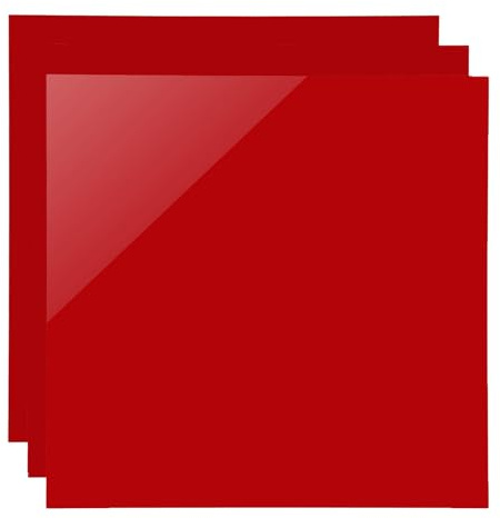 SCULPFUN 3 Stück Rot Opake Acrylplatten für Lasergravur, 30 * 30cm Personalisierte Schilder für Heim und Büro Dekoration, 3mm dick