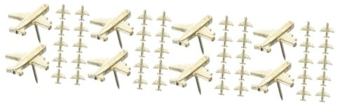 SEWACC Flugzeig Stecknadel 48 Stk Reißzwecke Aus Metall Zubehör Für Korkplatten Reißzwecken Für Das Büro Push-pin-clips Stecknadel Pinnwand Mit Weltkarte Kleine Reißzwecken Wandnägel Golden Stahlnadel