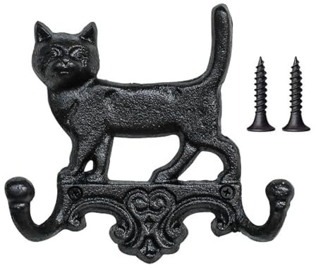 BestAlice Eisen-Hunde-Schlüsselhaken für Wanddekoration, Hunde-Familien-Schlüsselhalter, Katzen-Schlüsselhalter, Utility-Haken-Halter-Rack Selbst für Handtücher, Hüte, Dusche