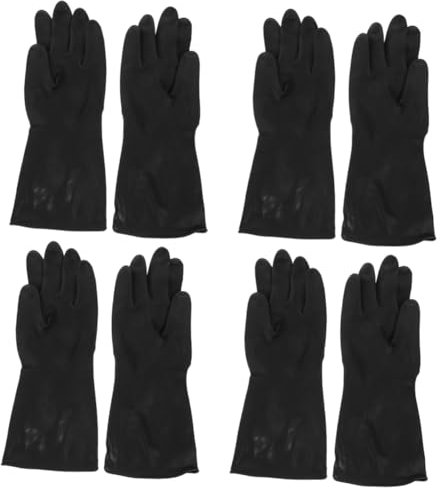 Didiseaon 4pairs Food Gloves for Dishwashing Reusable Cleaning Gloves Rubber Material