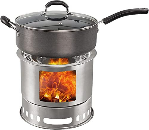 YJKKZQLB heating furnace，Wood Burning Camp Stove, Camping Stove, Folding Lightweight Wood Alcohol Stove,4 in 1 Large Wood Stove,Camping Stove/Backpacking Stove Portable Windproof Wood Burning Stove C