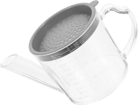 IMIKEYA Recipiente para Aceite de Cocina de 500ml Filtro Incorporado y Diseño Transparente Adecuado para Separar Grasa Cocina