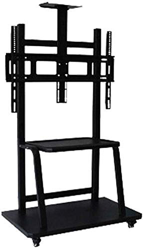 Support TV universel avec étagère pour grand écran de 32 à 75 pouces avec verrou de TV mobile monté sur roue
