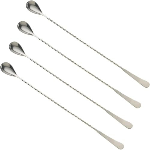 Aililong Bar louche Set s4pcs Longue cuillère en Spirale, idéal pour Les Cocktails et Le café, Peut être mis au Lave - Vaisselle pour Le Lavage et est résistant à la Corrosion.