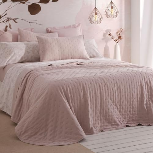 Burrito Blanco | Colcha Verano | Cama de 150cm. (+Medidas Disponibles) | Diseño 149 | Color Nude (150x190/200cm.)