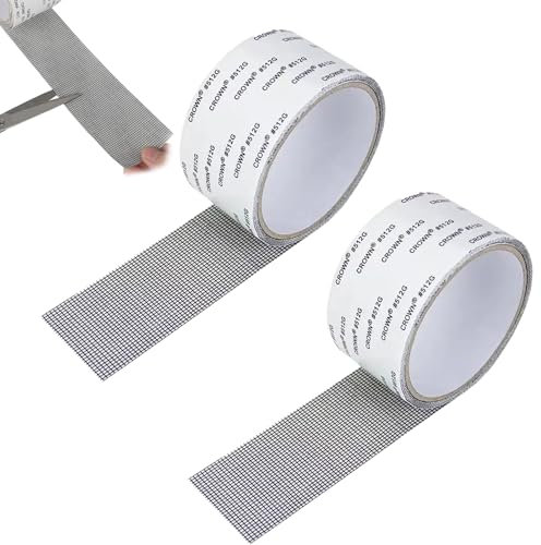 FDJZXW 2 Rolle Fliegengitter Reparatur Set,50mm*5m Reparaturband für Moskitonetz,Strong Adhesive Screen Repair Tape,Selbstklebend Fliegengitter Klebeband,für Fenster Tür Reparatur
