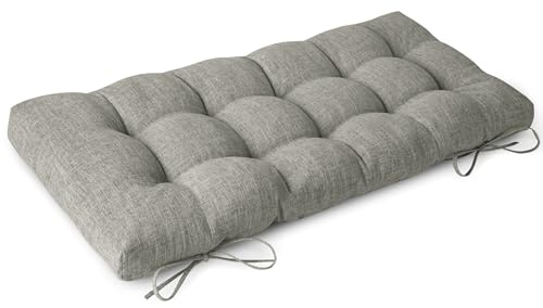 FlyGulls Bench Cushion for Indoor Furniture 42 x 16 inch Rectangle Bench Seat Cushion for Bay Window Entryway Piano Seat Thick Textured Chair Pads with Non-Slip Backing 1 Pack,Light Grey
